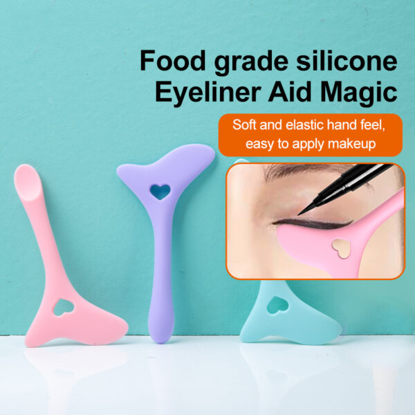 Silicone Eyeliner Stencil Wing Tip Mascara Drawing Lipstick Aid Face Cream Applicator For Beginners Makeup Tool Eyeliner Stencils Silicone Winged Tip Eyeliner Aid Eyebrow Pencil Stencil Reusable - Image 9