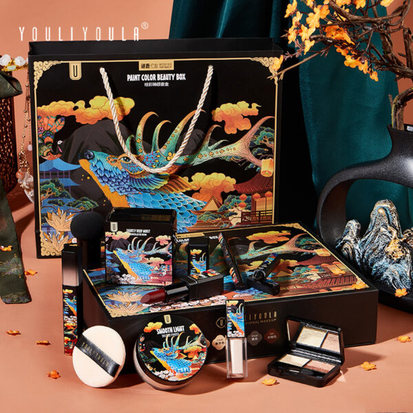Elk Makeup Nine-piece Set Makeup Powder Air Cushion BB Cream Lipstick Affordable Makeup Set - Image 2