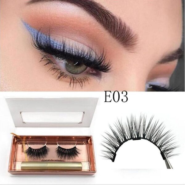 Magnetic Eyeliner magnet false eyelash three magnetization glue free glue false eyelash - Image 8