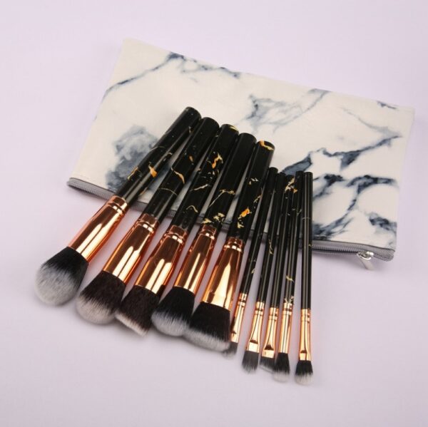 10 marble makeup brush sets, beauty tools, blush, eye shadow, face modification, 5 big 5 small explosions. - Image 8