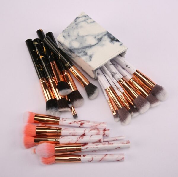 10 marble makeup brush sets, beauty tools, blush, eye shadow, face modification, 5 big 5 small explosions. - Image 5