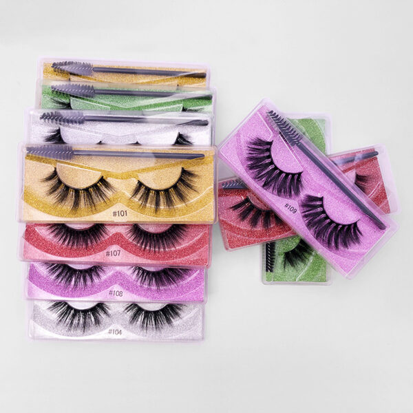 Natural 3D False Eyelashes Brush 1 Pair Set Of Imitation Mink Eyelashes Elongated Eyelashes - Image 8