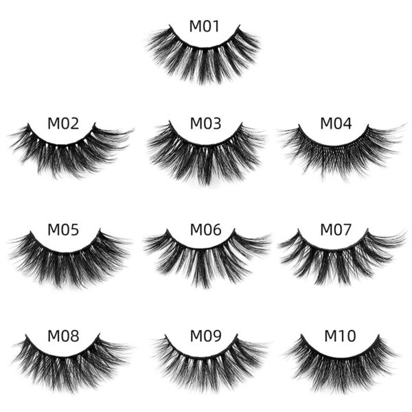 Natural 3D False Eyelashes Brush 1 Pair Set Of Imitation Mink Eyelashes Elongated Eyelashes - Image 2