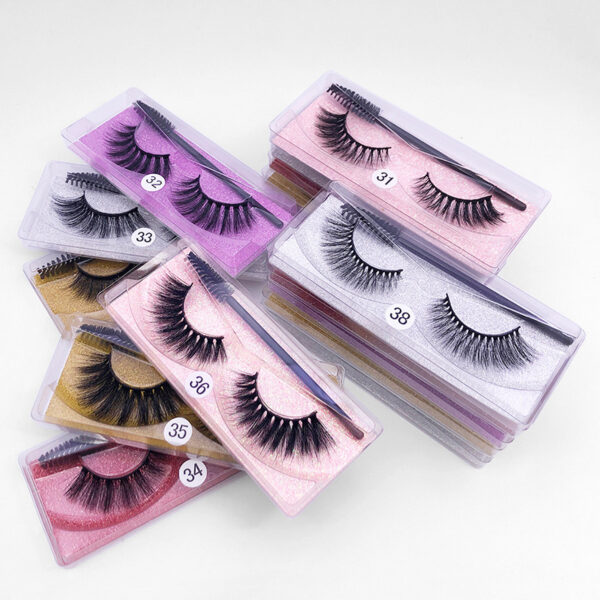 Natural 3D False Eyelashes Brush 1 Pair Set Of Imitation Mink Eyelashes Elongated Eyelashes - Image 6