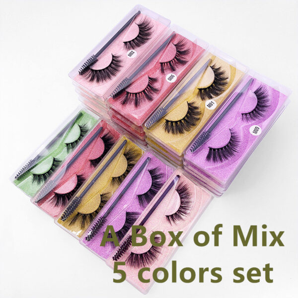 Natural 3D False Eyelashes Brush 1 Pair Set Of Imitation Mink Eyelashes Elongated Eyelashes - Image 9