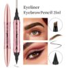Double-headed 3D Micro-carved Liquid Four-fork Eyebrow Pencil Eyeliner 2-in-one Dual-purpose Eye - Image 2