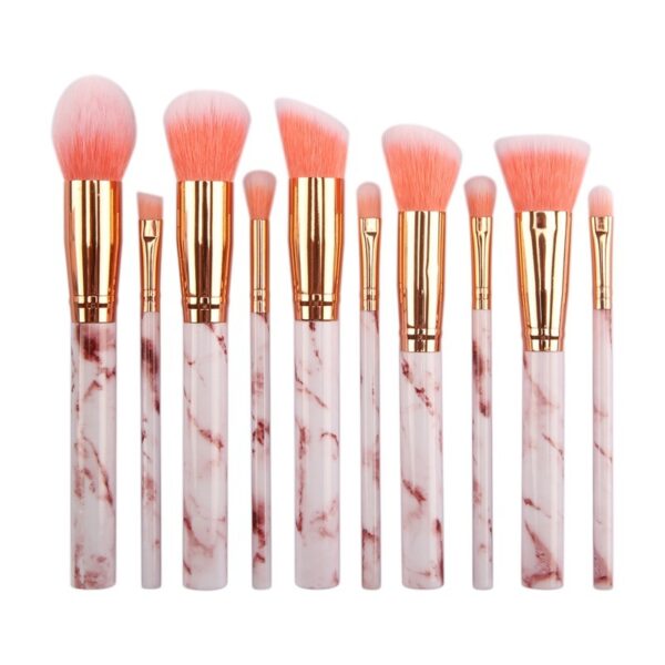 10 marble makeup brush sets, beauty tools, blush, eye shadow, face modification, 5 big 5 small explosions. - Image 9