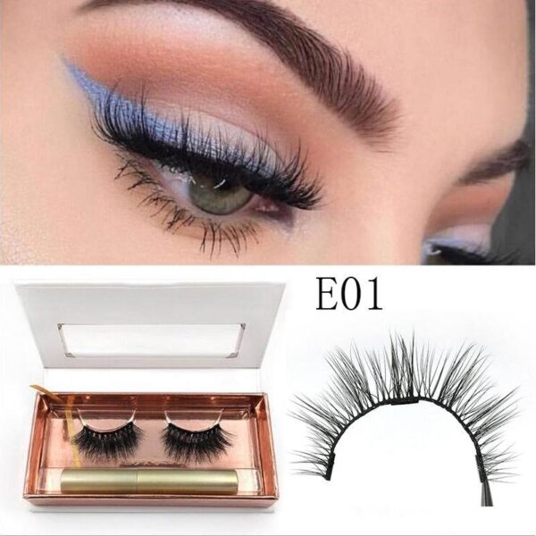 Magnetic Eyeliner magnet false eyelash three magnetization glue free glue false eyelash - Image 6