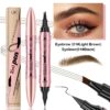 Double-headed 3D Micro-carved Liquid Four-fork Eyebrow Pencil Eyeliner 2-in-one Dual-purpose Eye - Image 4