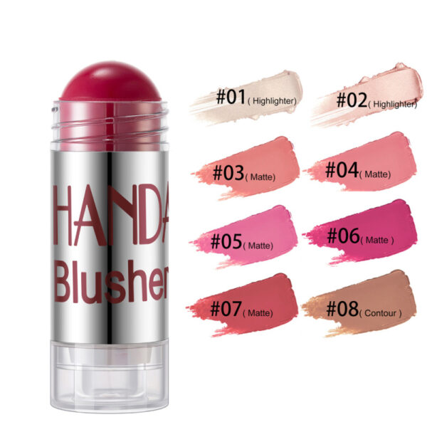 Cheek Blusher Shimmer Blush Stick Face Makeup Highlighter Bronzer Contour Cream Long-lasting Facial Make Up Cosmetics - Image 2