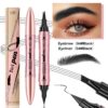 Double-headed 3D Micro-carved Liquid Four-fork Eyebrow Pencil Eyeliner 2-in-one Dual-purpose Eye - Image 7