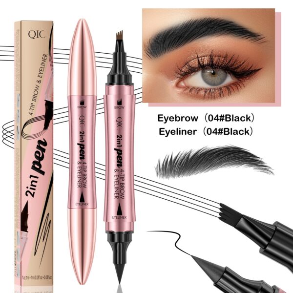 Double-headed 3D Micro-carved Liquid Four-fork Eyebrow Pencil Eyeliner 2-in-one Dual-purpose Eye - Image 7