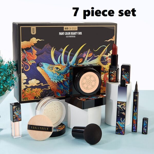 Elk Makeup Nine-piece Set Makeup Powder Air Cushion BB Cream Lipstick Affordable Makeup Set - Image 7